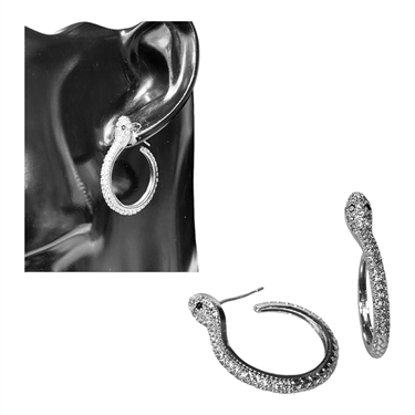 SILVER SNAKE EARRING