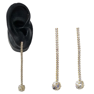 GOLD RHINESTONE DANGLING EARRING