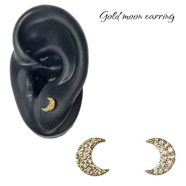 GOLD HALF MOON EARRING