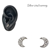 SILVER HALF MOON EARRING
