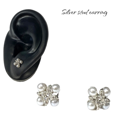 SILVER PEARL EARRING