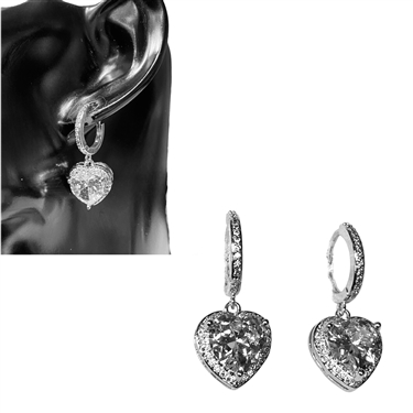 SILVER HEART EARRING
