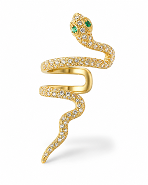 Gold Snake Rhinestone Ear Cuff