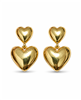 Double Heart Drop Earrings