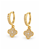 Clover Rhinestone Drop Earrings