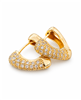 Gold Rhinestone Heart Hoop Earrings
