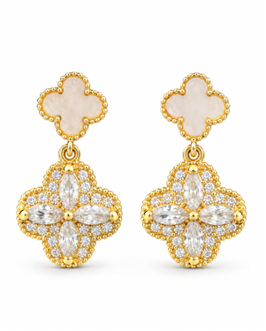 Clover Flower Drop Earrings