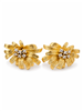Gold Daisy Flower Stud Earrings