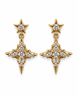 Starburst Rhinestone Drop Earrings