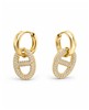 Rhinestone Oval Letter H Earrings
