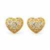 Honeycomb Heart Rhinestone Stud Earrings