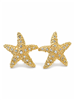 Gold Rhinestone Starfish Earrings