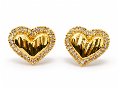 Rhinestone Heart Stud Earrings
