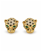 Gold Rhinestone Leopard Head Stud Earrings