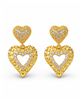 Double Heart Rhinestone Drop Earrings