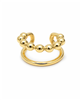 Gold Beaded Open Hoop Earrings