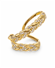Floral Vine Rhinestone C-Shaped Earrings