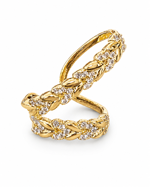 Floral Vine Rhinestone C-Shaped Earrings