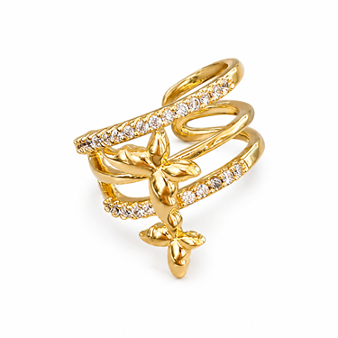 Rhinestone Bow Ear Cuff