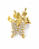 Gold Butterfly Flower Rhinestone Earring