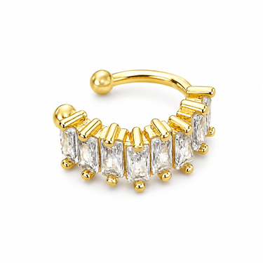 Baguette Rhinestone Open Hoop Earring