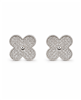 Four-Petal Flower Rhinestone Earrings