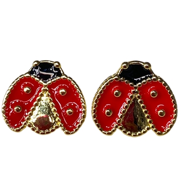 GOLD LADY BUG EARRING