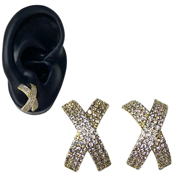 GOLD CROSS EARRING