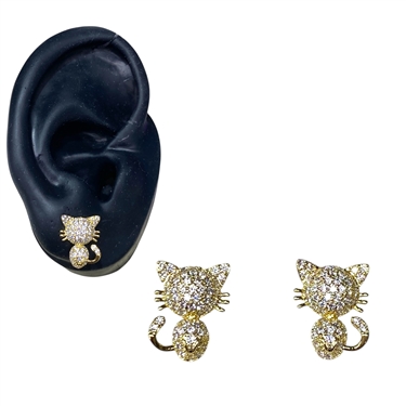 GOLD CAT EARRING