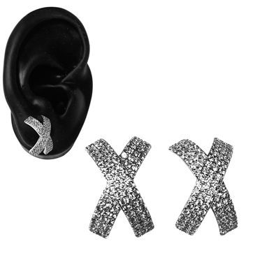 SILVER CROSS EARRING