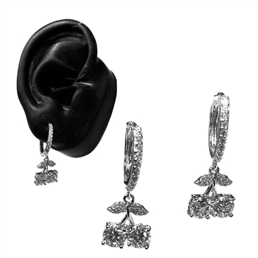 SILVER CHERRY EARRING