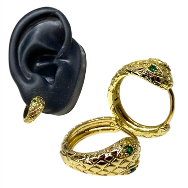 GOLD SNAKE HOOP EARRING