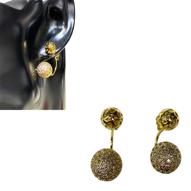 GOLD BALL EARRING