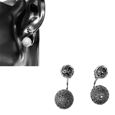 SILVER BALL EARRING