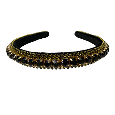 BLACK RHINESTONE HEADBAND