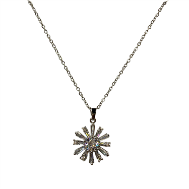 SILVER FLOWER NECKLACE