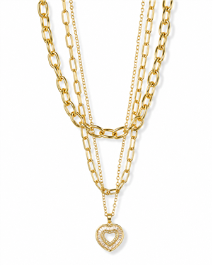 Silver Double-Layer Heart Necklace