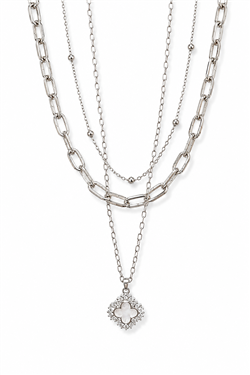 Layered Clover Pendant Necklace
