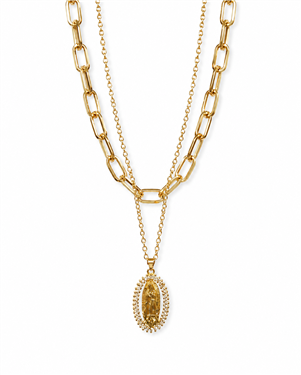 Vintage Medal Paperclip Chain Necklace