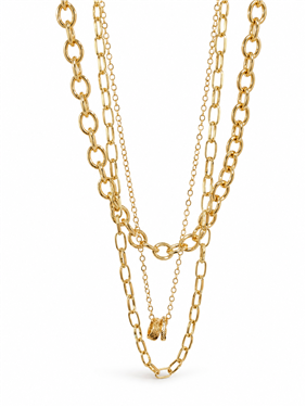 Double Pendant Layered Chain Necklace