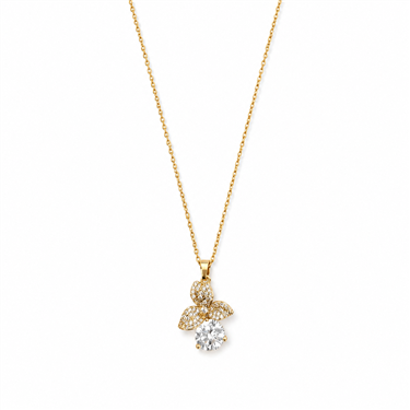 Shaped Halo Main CZ Pendant Necklace