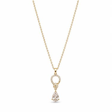 Loop Teardrop CZ Pendant Necklace
