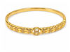 Twist Chain H Logo CZ Gold Bangle