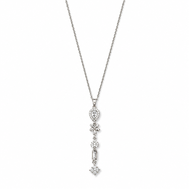 Tone Drop Multiâ€‘Zircon Necklace