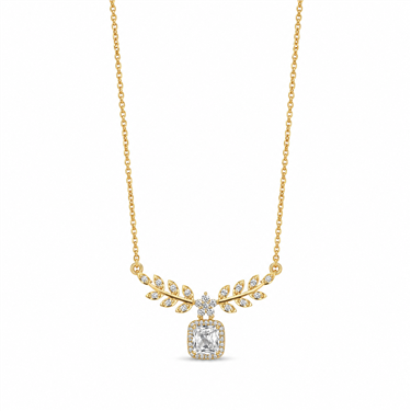Olive Branch Square Zircon Necklace