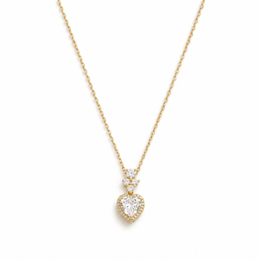 Halo Heart Cubic Zirconia Necklace