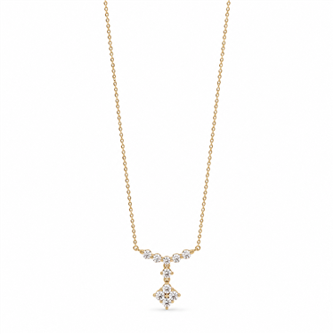 Y-Shape Diamond Drop Zircon Necklace
