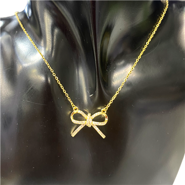 GOLD BOW TIE NECKLACE