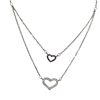 SILVER DOUBLE HEART NECKLACE