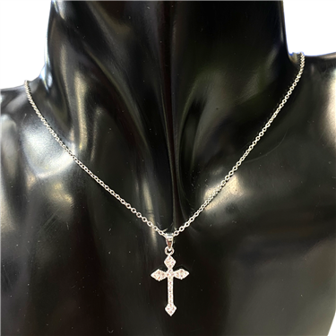 GOLD CROSS PRISMATIC NECKLACE